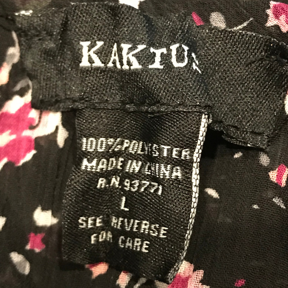 Kaktus Black and Pink Floral Tunic - Picture 5 of 7